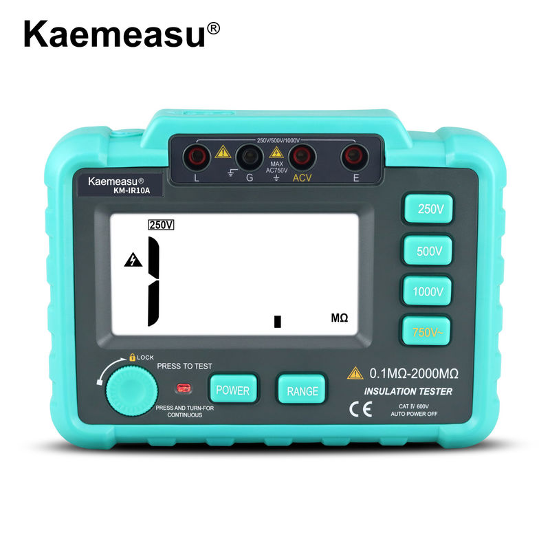 kaemesau 1999 شمارش نمایش مقاومت عایق 250V 500 V 1000 V محافظت از بیش از حد مقاومت عایق دیجیتال IR10A