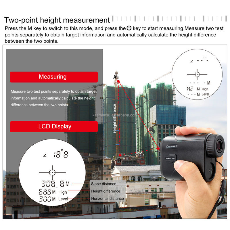 تلسکوپ لیزری Rangefinder USB قابل حمل شارژ لیزر فاصله متر مونوکولر گلف شکار Rangefinder 600M/656Yd