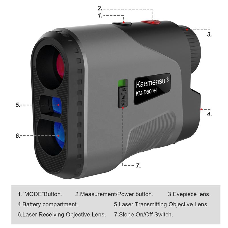 OEM ODM Range Finder 600/800/1000m Golf Distance Meter چند حالت لیزر Rangefinder تلسکوپ با سوئیچ شیب