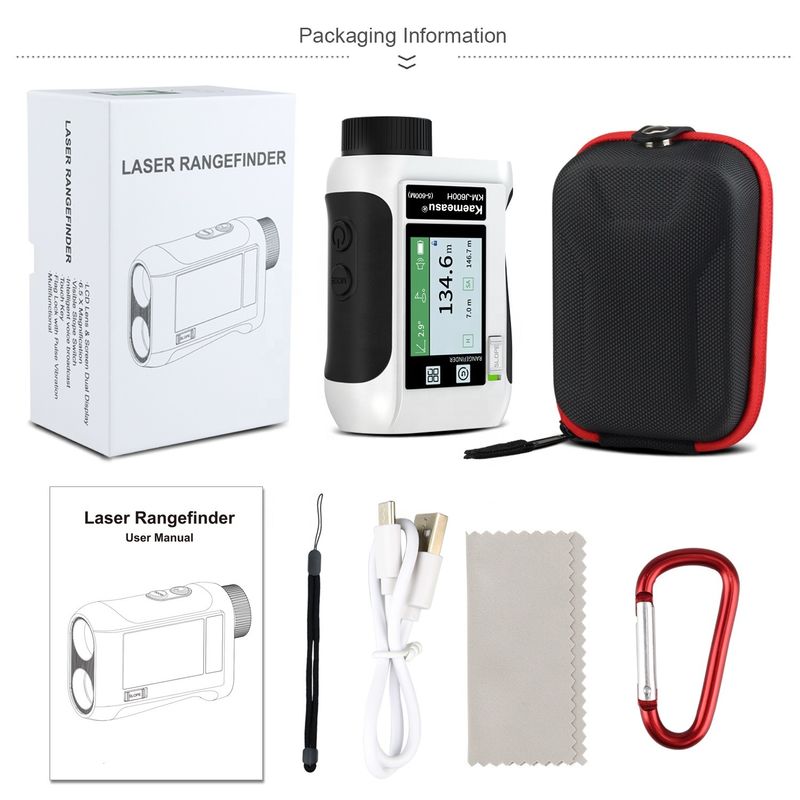 ورزش های بیرونی شکار 600 متر صفحه LCD گلف لیزر فاصله سنج تلسکوپ با پخش داده IP54 گرد و غبار و آب