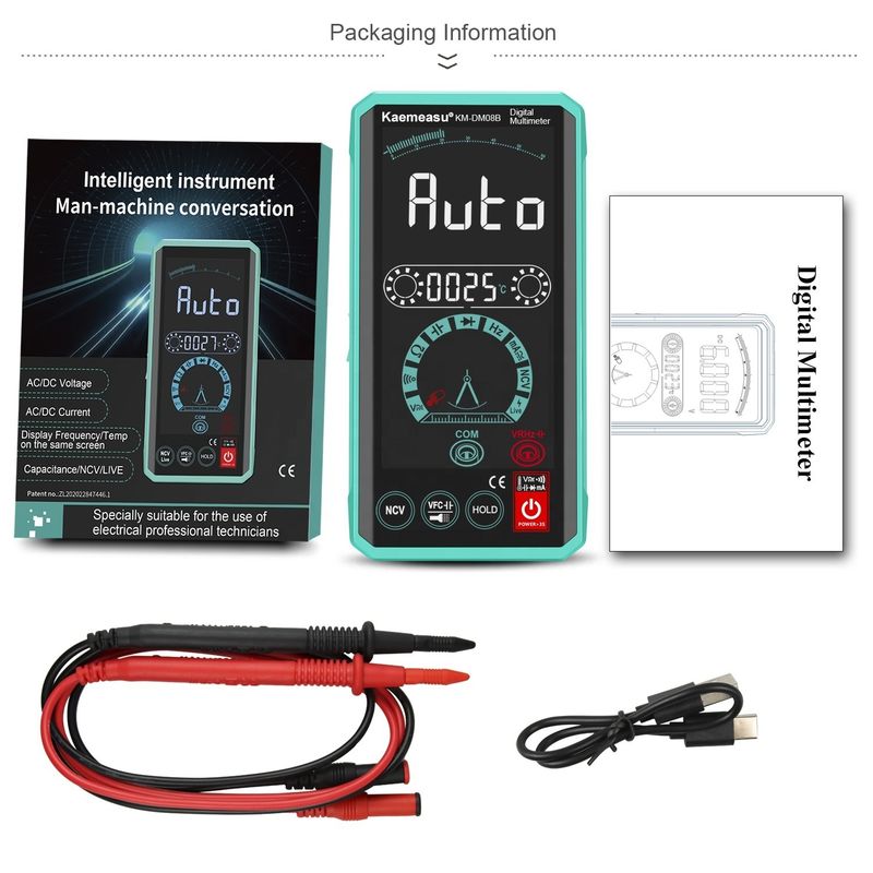 چند متر هوشمند صدا اتوماتیک LCD رنگ نمایش NCV تور رمز چند متر هوشمند 1000V چند متر دیجیتال