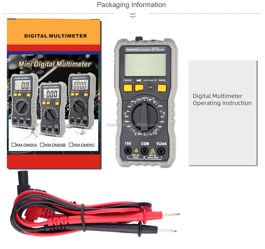 الکتریک حرفه ای چند متر دیجیتال ولتاژ و جریان مقاومت دیود تست بنچ Multitester
