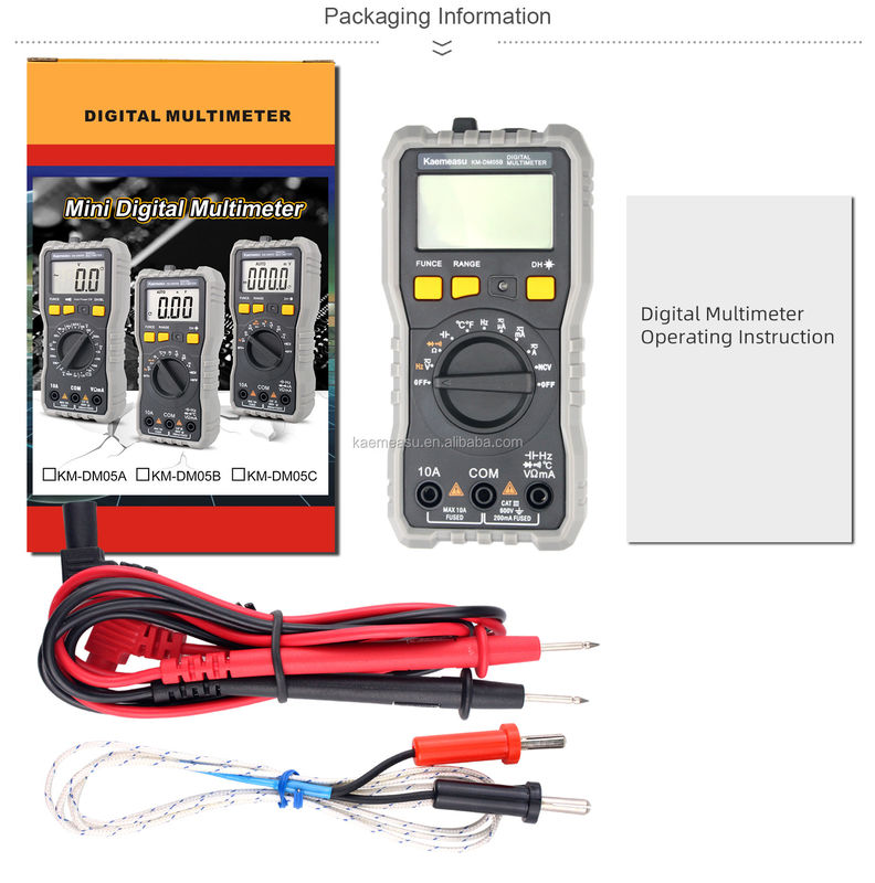 مینی قابل حمل Multi Tester ولتاژ و مقاومت فعلی NCV الکتریکی هوشمند دیجیتال مولتی متر با شاخص باتری کم