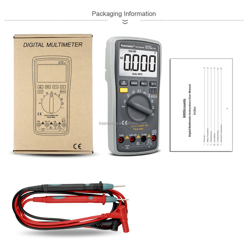 03B مولتی مترهای دیجیتال حرفه ای DC AC ولتاژ فعلی مقاومت واقعی RMS LED دیود تست اتوماتیک محدوده جهانی متر