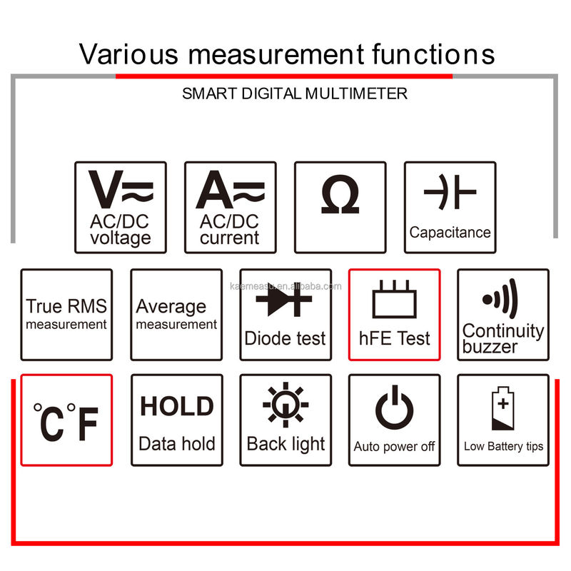 OEM ODM ضد سوزش چند متر دیجیتال کلیمپ متر تور rms دیود باتری hFE tester ولتاژ سنج چند متر برای فروش
