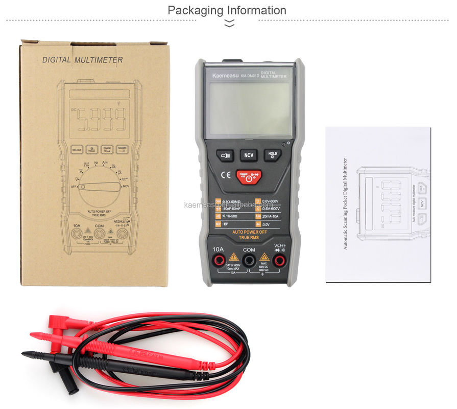 OEM ODM Smart Multimeter 6000 شمارش برق بینچ مولتی متر مینی دستی تور RMS Square Wave Output مولتی متر دیجیتال