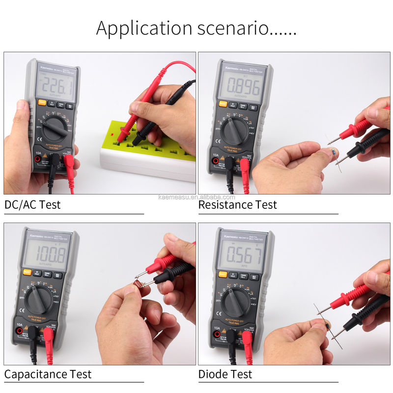 مینی ملمترهای قابل حمل دقیق بالا Auto Range Current Voltage Tester برای اندازه گیری دقیق