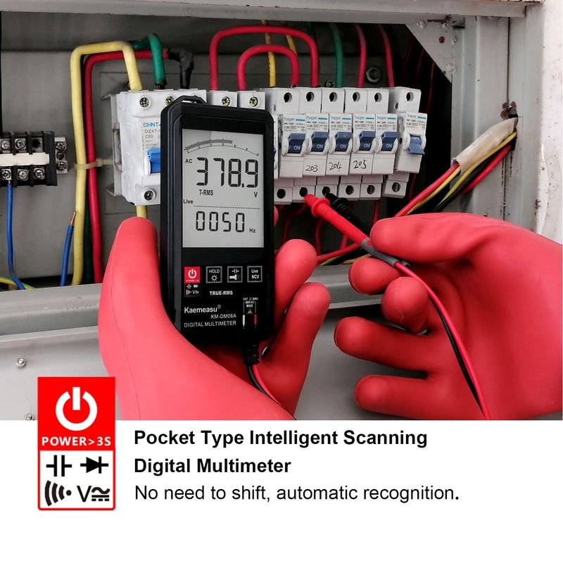 صفحه نمایش بزرگ اتوماتیک لمسی دیجیتال مولتی متر RMS دیجیتال واقعی مولتی متر AC DC ولتاژ مینی جیبی مولتی متر