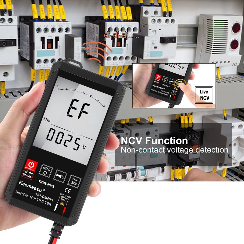 صفحه نمایش بزرگ اتوماتیک لمسی دیجیتال مولتی متر RMS دیجیتال واقعی مولتی متر AC DC ولتاژ مینی جیبی مولتی متر