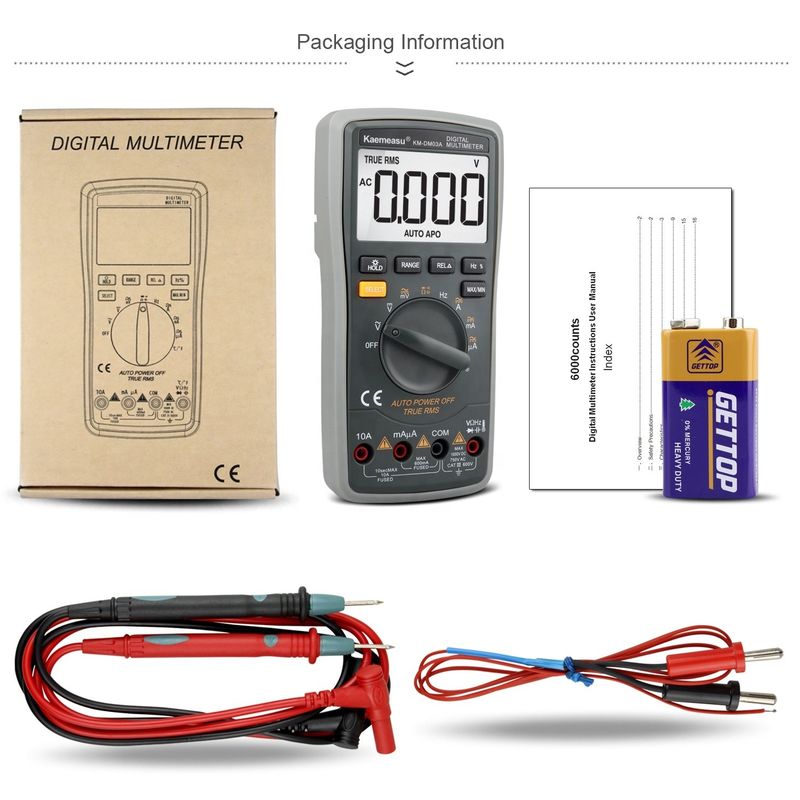 03A صنعتی دقیق بالا Autorange هوشمند دیجیتال مولتی متر NCV 1000V AC DC مولتی متر هوشمند دیجیتال مولتی متر