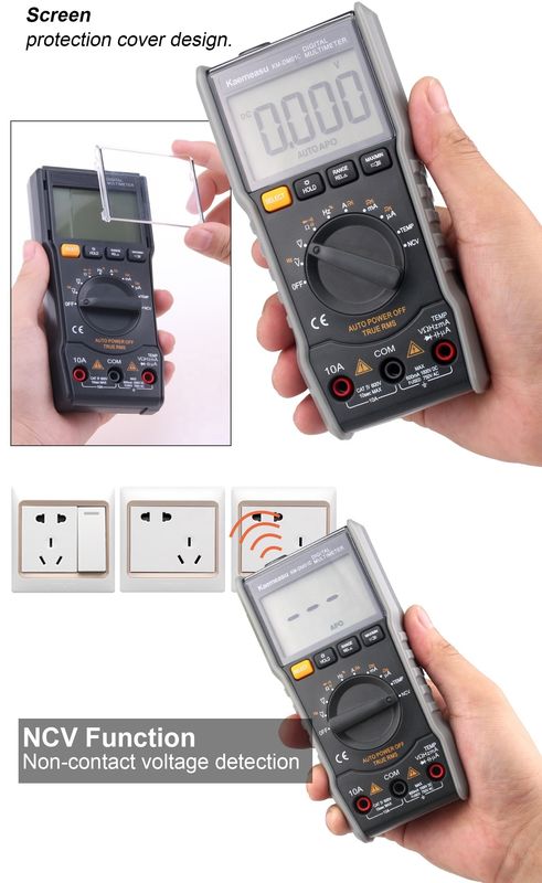 مولتی متر ضد سوزش الکتریکی True-rms Ncv Ohm Hz Tester مولتی مترهای دیجیتال هوشمند با سنج درجه حرارت