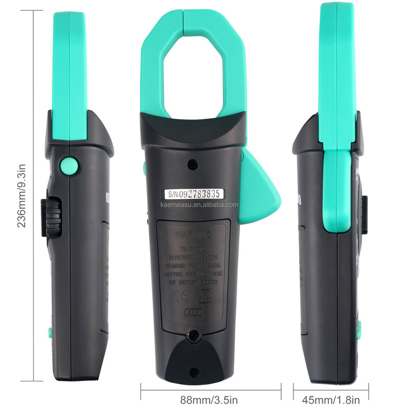 مولتی متر کلیمپ بزرگ T-RMS AC DC 1000V 1000A دیود تست تداوم Buzzer Digital Clamp Meters