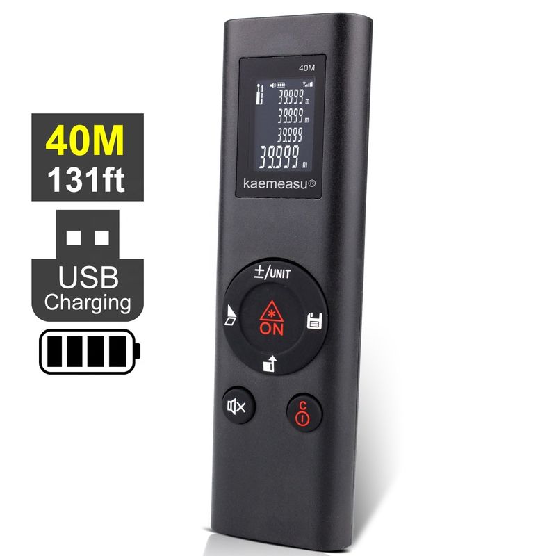 ۴۰ متری مینی دستی USB قابل شارژ لیزر فاصله سنج با دقت بالا فرمانده الکتریکی مادون قرمز لیزر محدوده سنج