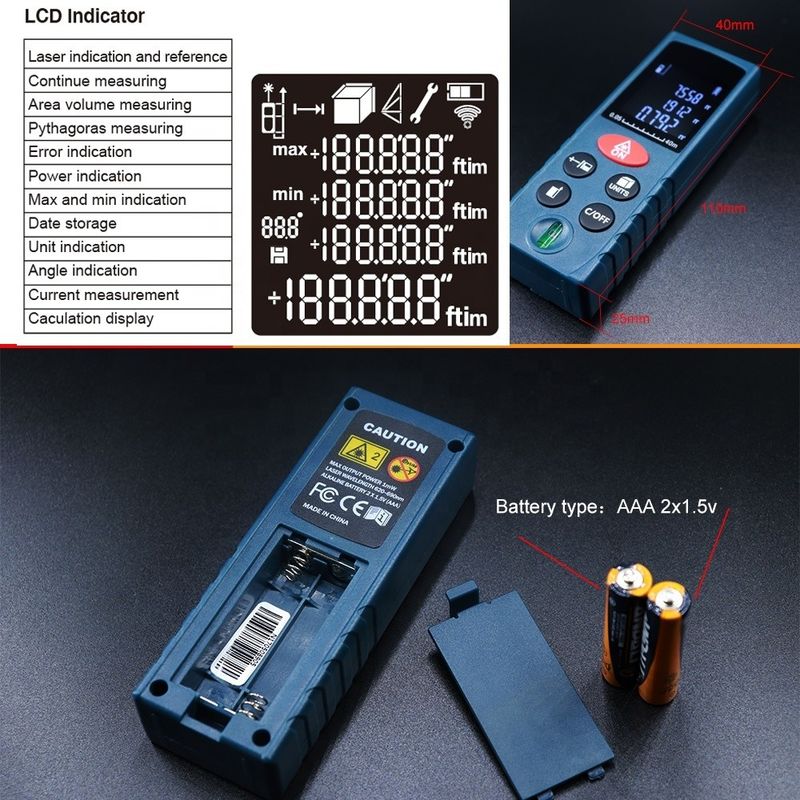 OEM ODM مینی لیزر دستی فاصله متر ابزار اندازه گیری فرمانروای الکترونیکی لیزر دیجیتال Range Finder برای فروش