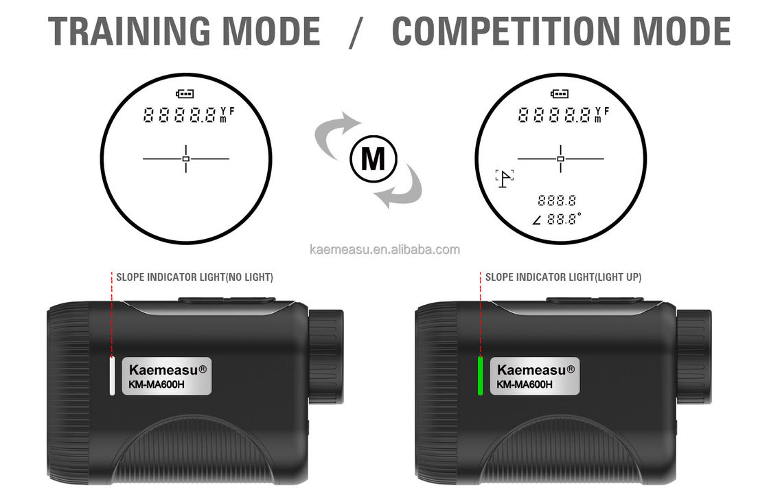 OEM 1200m Golf Slope Scope لیزر فاصله متر تلسکوپ درجه صنعتی گلف لیزر Rangefinders رنگ سیاه