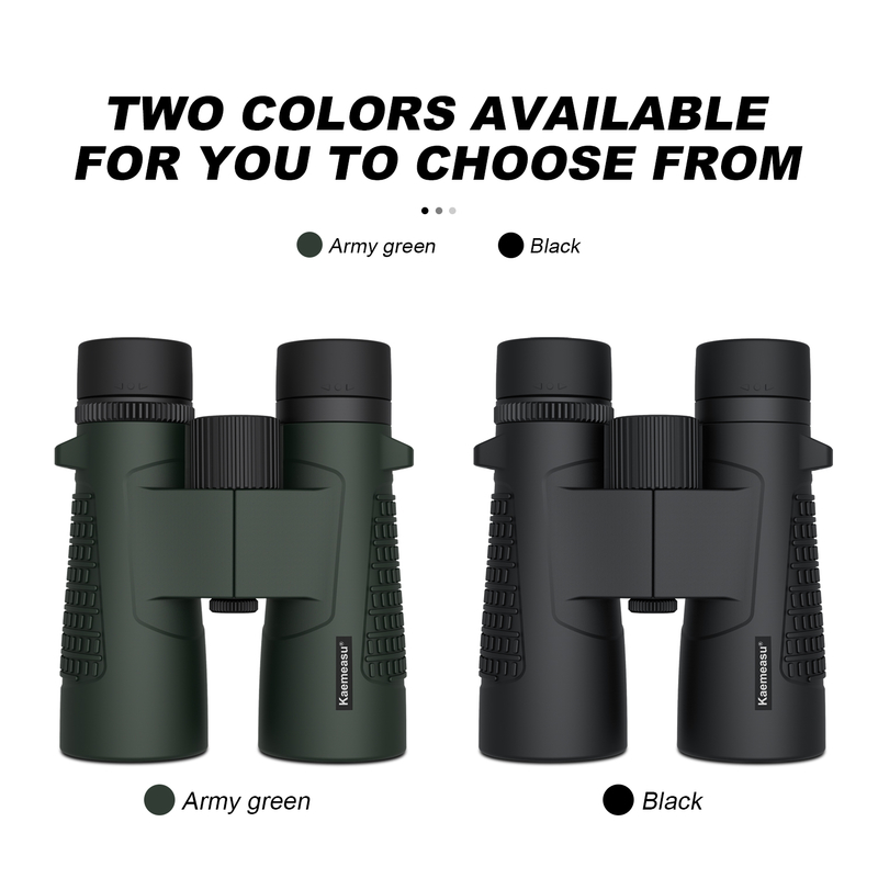 دوربین دوچشمی ضدآب Kaemeasu C Model Green Color 10x42 HD برای بزرگسالان، دوربین دوچشمی برای تماشای پرندگان و پیاده‌روی، اپتیک با منشور BAK4، بدنه آلیاژ منیزیم ضد ضربه، دید واضح و روشن
